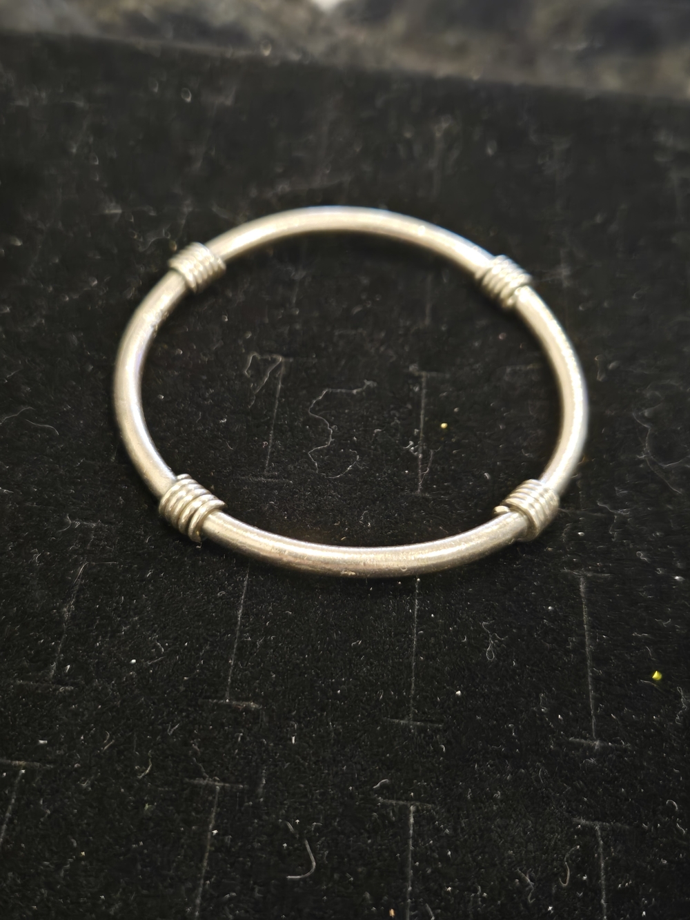 Vintage Taxco Tubular Sterling Silver Bangle Bracelet, Signed TD